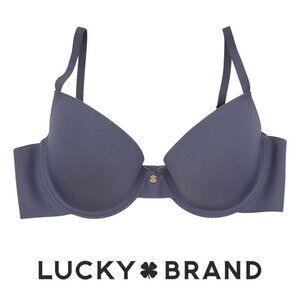 Lucky Brand Light Lift Demi Bra Womens Size 36C Cup Underwire Navy Blue